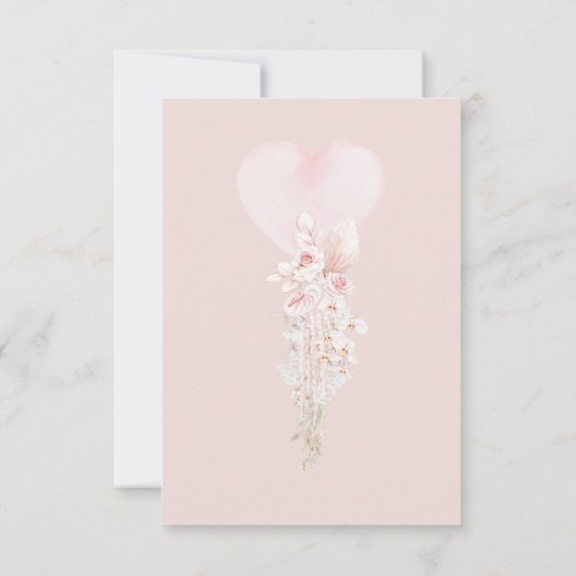 Carte De Remerciements Elephant Blash Baby shower Boho Rose Fleur (Dos)