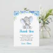 Carte De Remerciements Elephant Boy Blue Anniversaire Little Peanut (Debout devant)