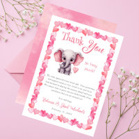 Elephant Coeurs roses Baby shower fille