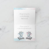 Carte De Remerciements Elephant Gender Reveal and Twin Baby Shower (Intérieur)