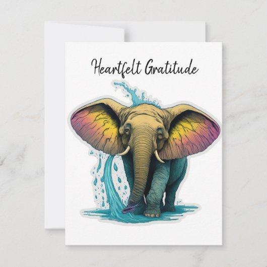 Carte De Remerciements Eléphant Joueur (Devant)