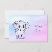 Carte de remerciements Eléphant mignon (Devant)