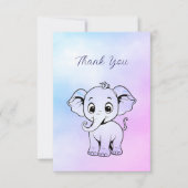 Carte de remerciements Eléphant mignon (Devant)