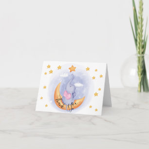Carte De Remerciements Eléphant mignon Baby shower Animaux