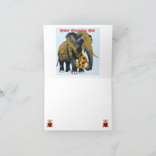 Carte De Remerciements Eléphant pour la Saint Valentin.