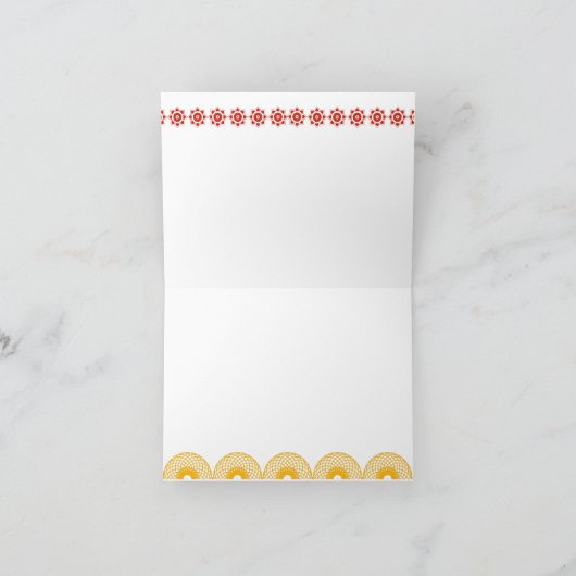 Carte De Remerciements Eléphants à thème indiens en Mariage bleu royal (Intérieur)