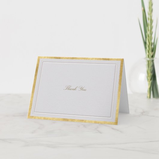 Carte De Remerciements Elevated Gold Ivory Modern Classic Formal Wedding (Devant)