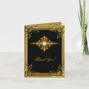 Carte de remerciements Elite Black Gold Elegant