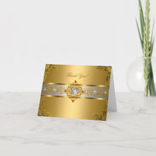 Carte De Remerciements Elite Thank You Card Elegant Yellow Gold