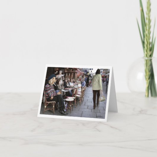 Carte De Remerciements Ella Bella Banana dans un café parisien (Devant)