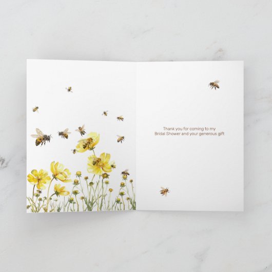 Carte De Remerciements Elle a trouvé sa douche de mariée au miel (Intérieur)