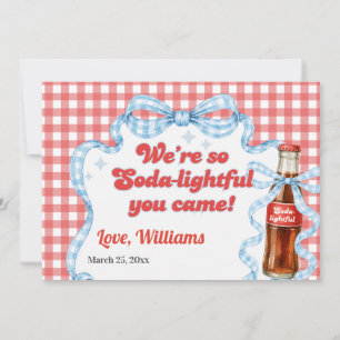 Carte De Remerciements Elle est prête Pop Soda Baby Shower Garçon