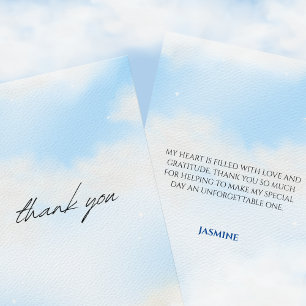 Carte De Remerciements Elle est sur un nuage Robe de mariée Baby shower C