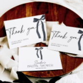 Carte De Remerciements Elle noue la Fête des mariées Goth Black Bow