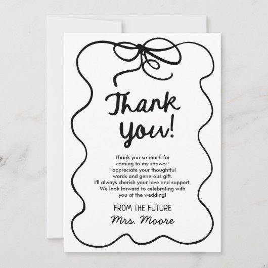 Carte De Remerciements Elle Noue Le Nœud Papillon Fantaisiste Enterrement (Devant)