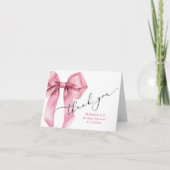 Carte De Remerciements Elle noue le nœud Rose Bow Mariage (Devant)
