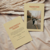 Carte De Remerciements ELLIE Retro Moderne & Gras Mariage Photo