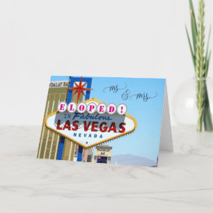 Carte De Remerciements Eloped à Las Vegas Mr & Mrs Card