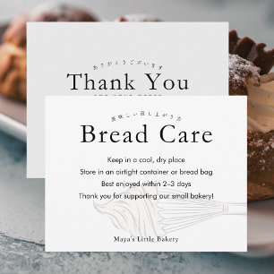 Carte De Remerciements Emballage de boulangerie moderne pour pain avec so