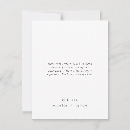 Carte De Remerciements EMELIA Flat Modern Mountain Simple Photo Mariage (Dos)