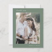 Carte De Remerciements EMELIA Flat Mountain Sage Mariage photo moderne (Devant)