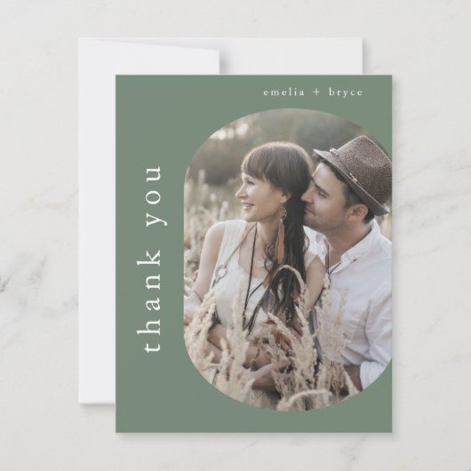 Carte De Remerciements EMELIA Flat Nature Rustic Woodland Mariage photo (Devant)