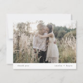 Carte De Remerciements EMELIA Flat Rustic Simple Modern Photo Mariage (Devant)