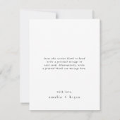 Carte De Remerciements EMELIA Flat White Black Arch Simple Mariage photo (Dos)