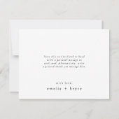 Carte De Remerciements EMELIA Flat White Black Boho Rustic Photo Mariage (Dos)