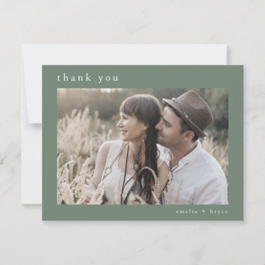 Carte De Remerciements EMELIA Flat Woodland Nature Forest Mariage photo (Devant)