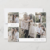 Carte De Remerciements EMELIA Mariage Multi Photo Bohème Moderne Simple P (Devant)