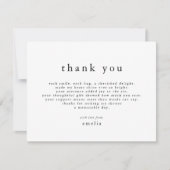 Carte De Remerciements EMELIA Minimal Boho Rustique Baby shower simple (Devant)