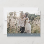 Carte De Remerciements EMELIA Plat Hiver Simple Bleu Poussiéreux Photo Ma (Devant)