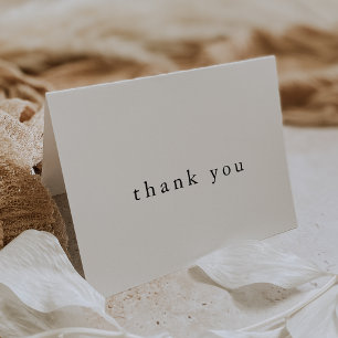 Carte De Remerciements EMELIA plié Rustique Simple moderne Boho Mariage