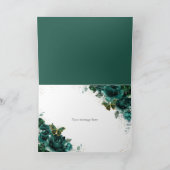 Carte De Remerciements Emerald Floral Quinceañera (Intérieur)