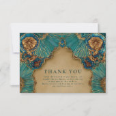 Carte De Remerciements Emerald Gold Islamic Wedding (Devant)