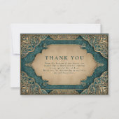 Carte De Remerciements Emerald Gold Islamic Wedding (Devant)
