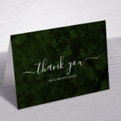 Carte De Remerciements Emerald Green & Silver Calligraphy