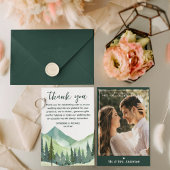 Carte De Remerciements Emerald Greenery Mountain Pine Rustic Mariage