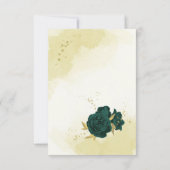 Carte De Remerciements Emerald vert fleurs or feuille mariage (Dos)