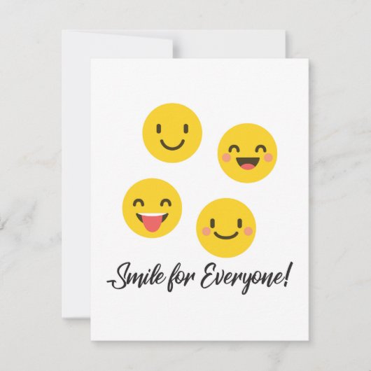 Carte De Remerciements Emoji sourit à tous (Devant)
