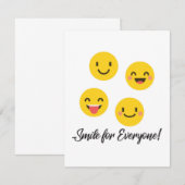 Carte De Remerciements Emoji sourit à tous (Devant / Derrière)