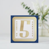 Carte De Remerciements Employé d'or de Faux 5 ans de récompense de (Debout devant)