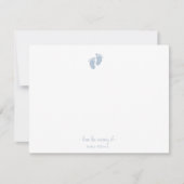 Carte De Remerciements Empreinte Bleu Cute Bébé Garçon Nursery (Devant)