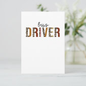 Carte De Remerciements Empreinte de léopard de chauffeur de bus amusant (Debout devant)