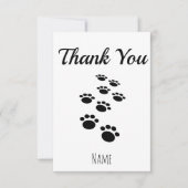 Carte De Remerciements Empreintes de Patte de Chien Éditable  (Devant)