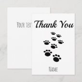 Carte De Remerciements Empreintes de Patte de Chien Éditable  (Devant / Derrière)