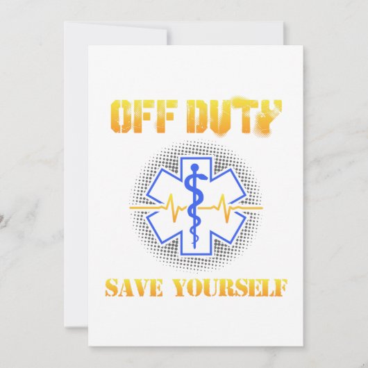 Carte De Remerciements EMS Off Duty Save You Paramedic Secourir drôle (Devant)