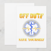 Carte De Remerciements EMS Off Duty Save You Paramedic Secourir drôle (Devant / Derrière)