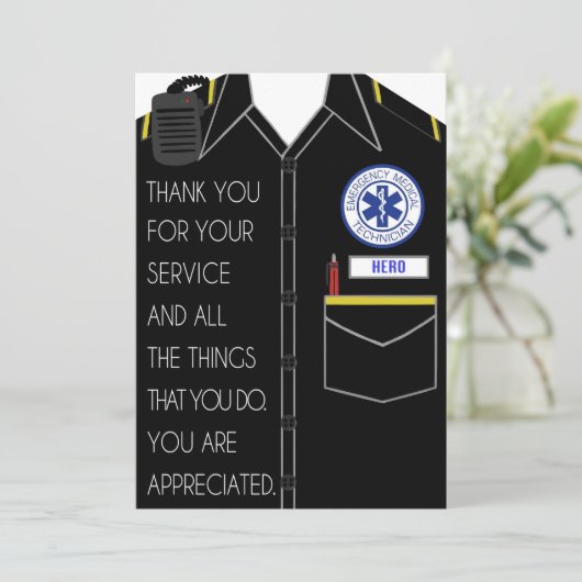 Carte de remerciements EMT (Debout devant)